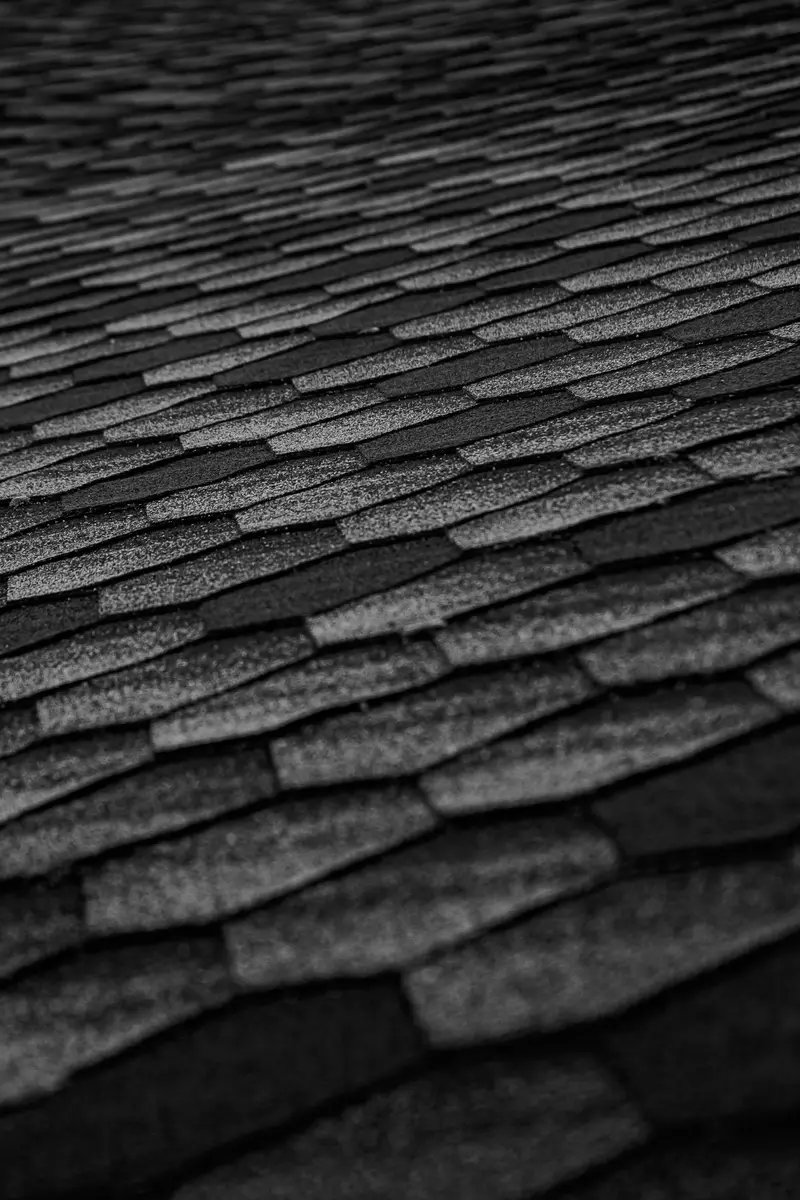 Dark roof shingles in low light
