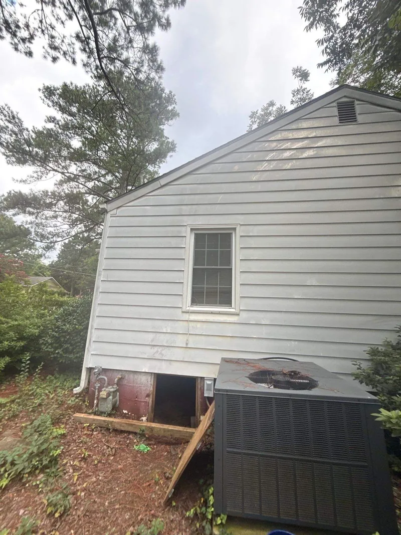 A house elevation photographed for an exterior claim