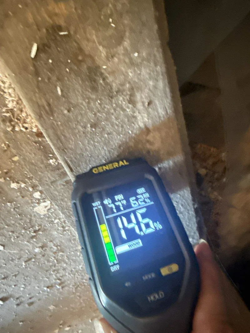 A moisture reading logged during a water loss